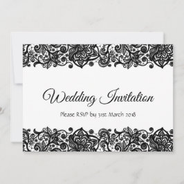 Invitación de matrimonio personalizado de encaje d