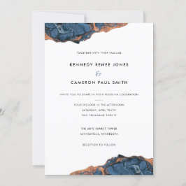 Invitación de matrimonio personalizado de mármol a