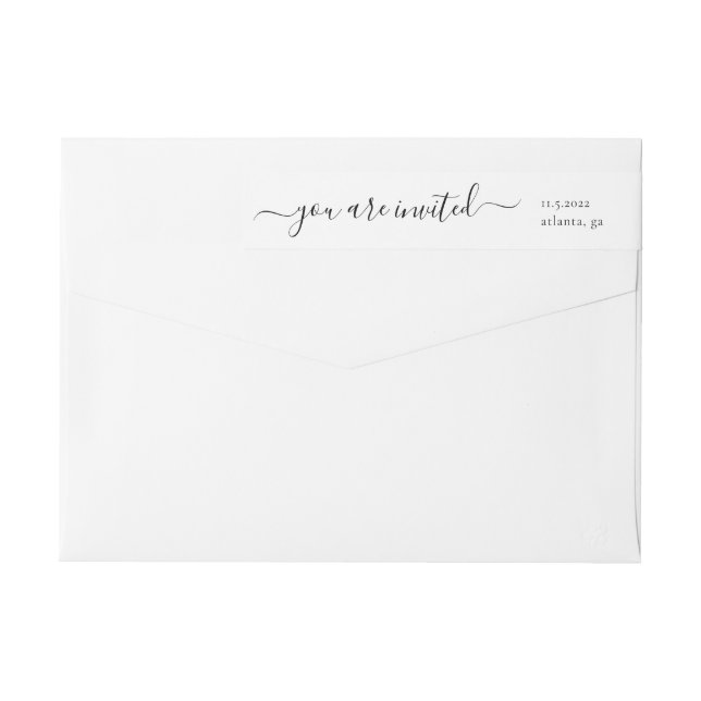 Invitación de matrimonio por caligrafía de guión c (Reverso)