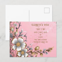 Invitación de matrimonio romántico floral floral