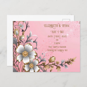 Invitación de matrimonio romántico floral floral