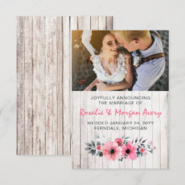 Invitación de matrimonio rústica de floral de made