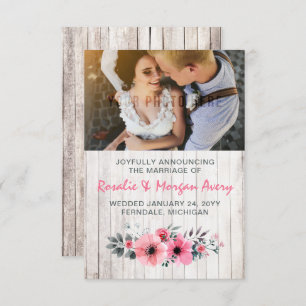 Invitación de matrimonio rústica de floral de made