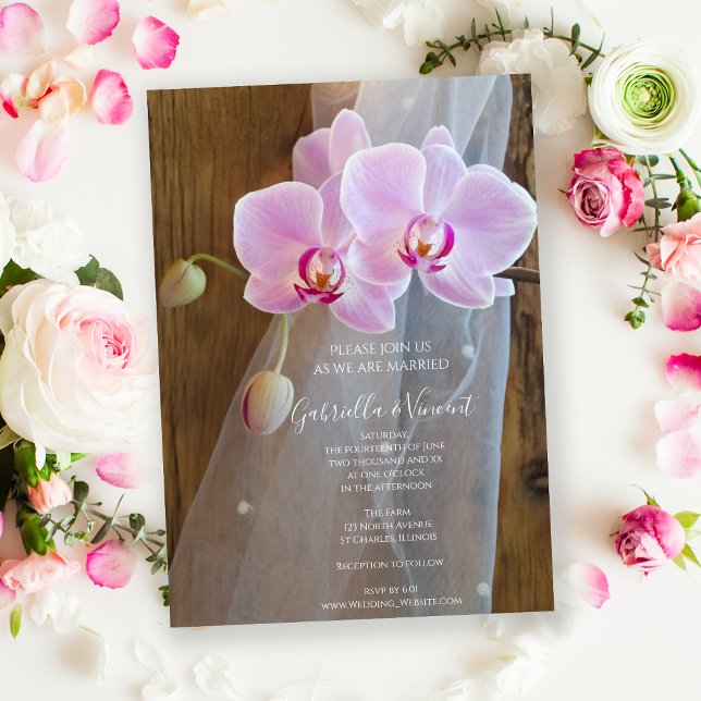 Invitación de matrimonio Rústico Orquídea Elegance (Subido por el creador)