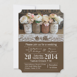 Invitación de matrimonio rústico para Rosas de Mas