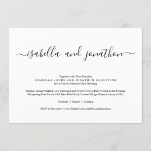 Invitación de matrimonio simple con RSVP
