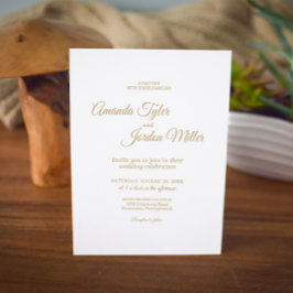 Invitación de matrimonio simple de caligrafía de o