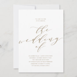 Invitación de matrimonio simple de caligrafía de r