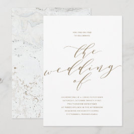 Invitación de matrimonio simple de caligrafía de r