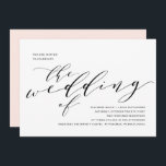 Invitación de matrimonio simple de caligrafía de r<br><div class="desc">Magníficas invitaciones a la caligrafía romántica en tendencia,  con letras a mano y una simple tipografía de escritura. La tipografía encantadora y todo el texto negro hacen que este diseño se destaque verdaderamente. Estas sencillas invitaciones románticas son modernas y elegantes,  con un toque de moda pero tradicional.</div>