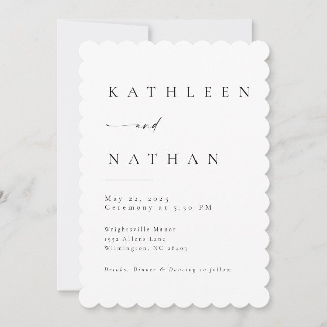 Invitación de matrimonio simple de la pareja (Anverso)