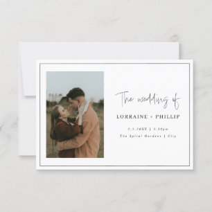 Invitación de matrimonio simple y simple de dos fo
