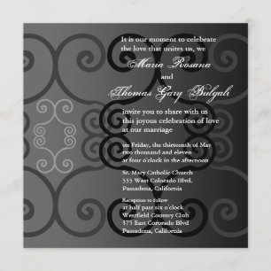 Invitación de matrimonio simplemente carbón vegeta