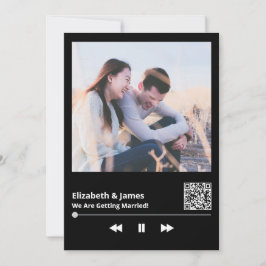 Invitación de matrimonio único de código QR de fot