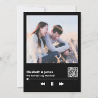Invitación de matrimonio único de código QR de fot