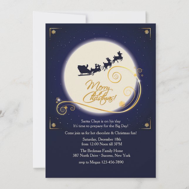 Invitación de medianoche de la fiesta de Navidad (Anverso)
