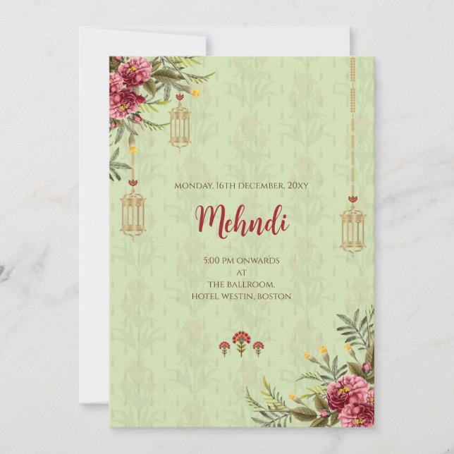 Invitación de Mehndi Invitación a una boda Digital (Anverso)