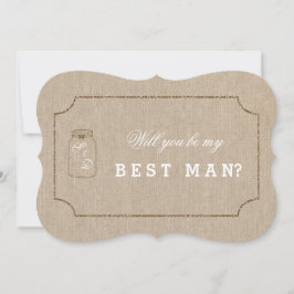 Invitación de Mejor Amigo en Lino de Tarro de Maso