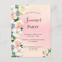 Invitación de melocotones de coral de fiesta de ve