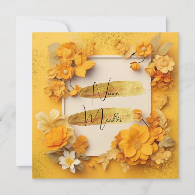 Invitación de Mendhi (Anverso)