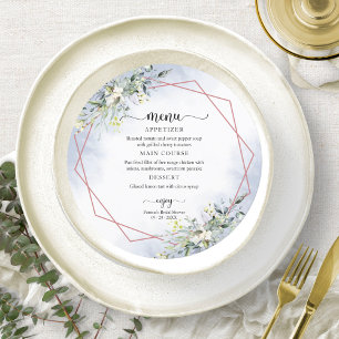 Invitación de menú circular para ducha de novia co