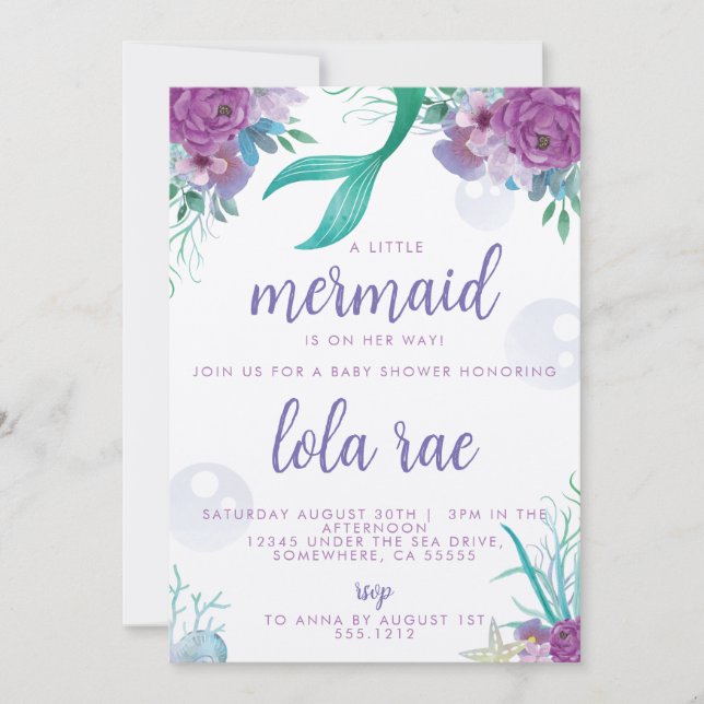 INVITACIÓN DE MERMAID (Anverso)