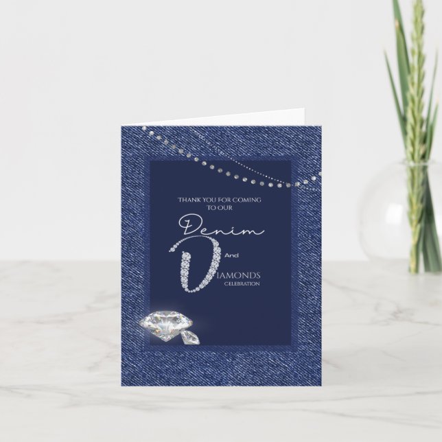 Invitación de mezclilla y diamantes (Anverso)