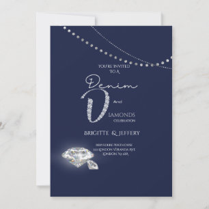 invitación de mezclilla y diamantes