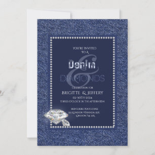 Invitación de mezclilla y diamantes
