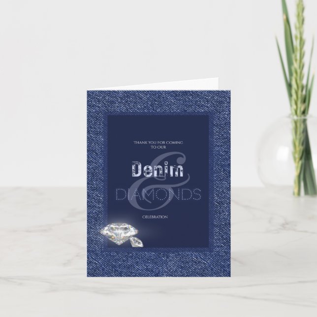 invitación de mezclilla y diamantes (Anverso)