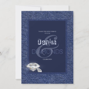 Invitación de mezclilla y diamantes