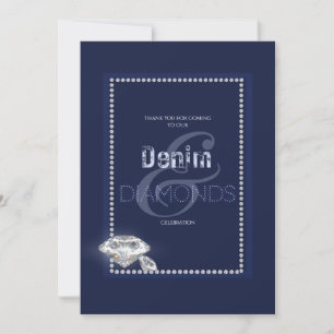 Invitación de mezclilla y diamantes