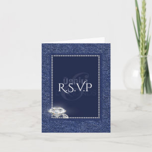 Invitación de mezclilla y diamantes