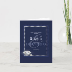 Invitación de mezclilla y diamantes