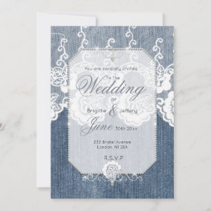Invitación de mezclilla y diamantes