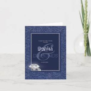 Invitación de mezclilla y diamantes