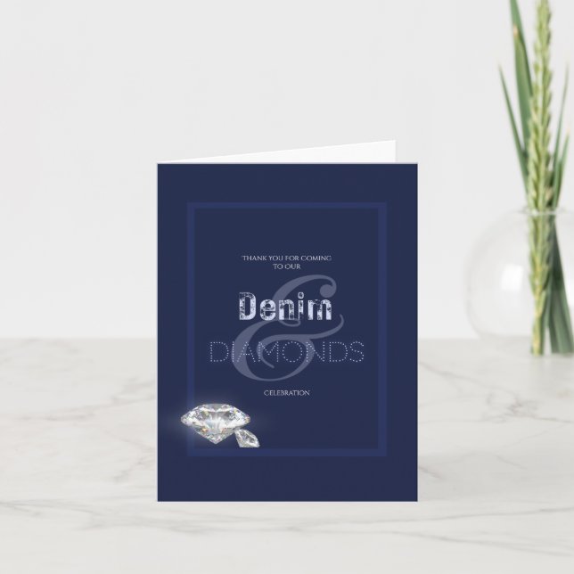 Invitación de mezclilla y diamantes (Anverso)