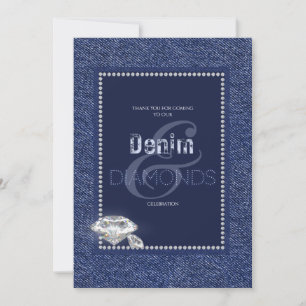 Invitación de mezclilla y diamantes