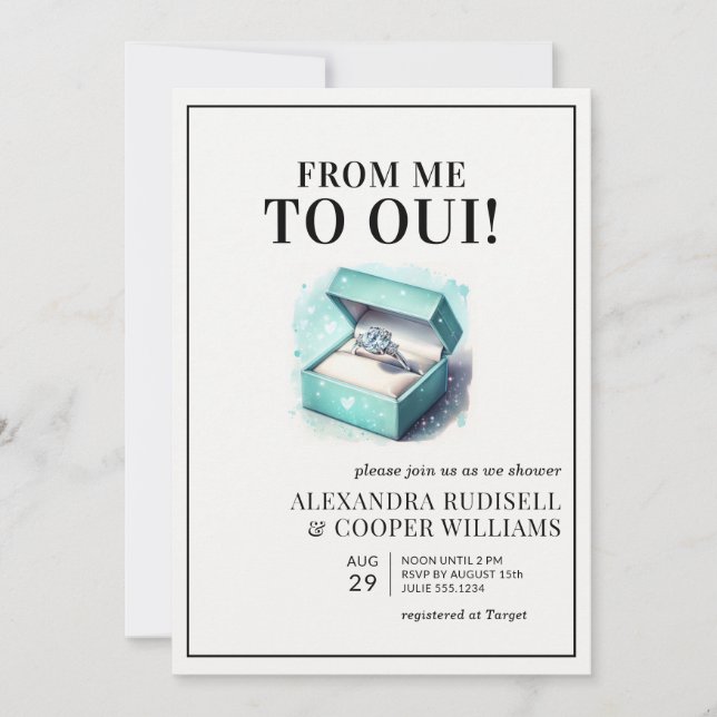 Invitación DE MÍ A NUESTRO | Ducha de novia (Anverso)