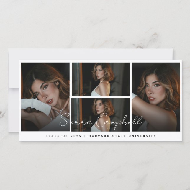 Invitación de minigraduación de Collage de fotos n (Anverso)