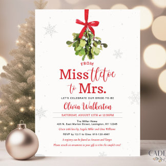 Invitación de Miss a Sra. Navidades Bridal Shower