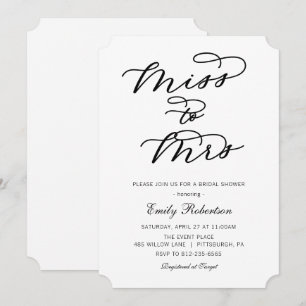 Invitación de Miss Bridal Shower