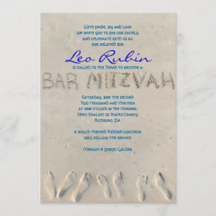 Invitación de Mitzvah de la barra de la PLAYA de