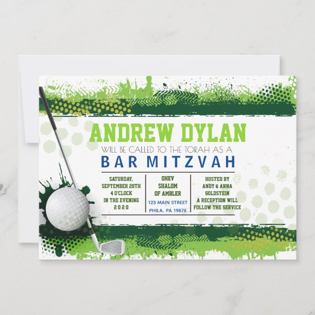 Invitación de Mitzvah de la barra del CHAPOTEO del (Anverso)
