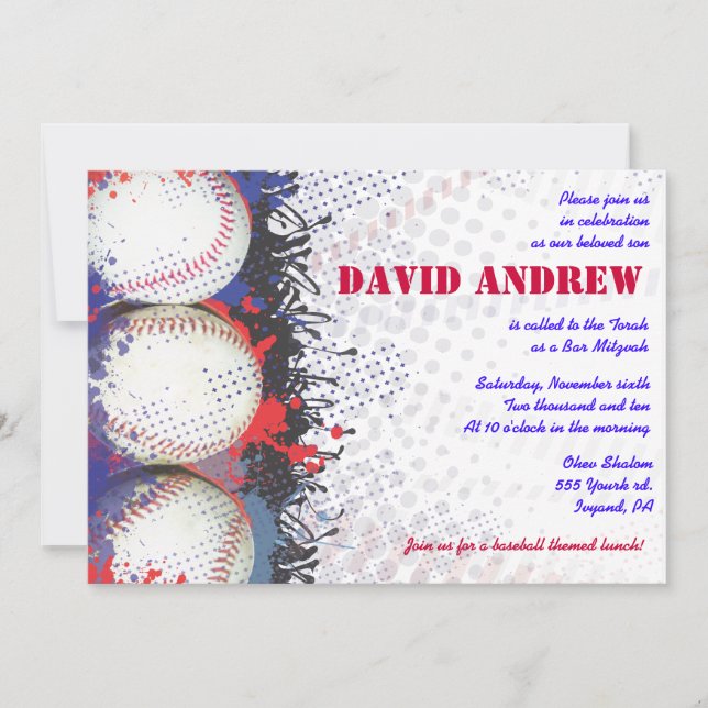 Invitación de Mitzvah del palo de la barra de la (Anverso)