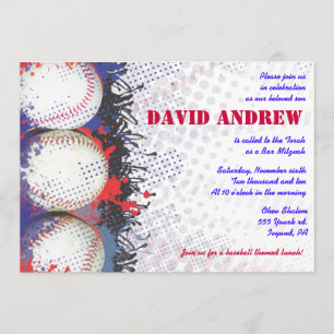 Invitación de Mitzvah del palo de la barra de la