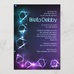 Invitación de Mitzvah del palo de la barra de las