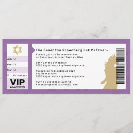 Invitación de Mitzvah del palo del boleto del