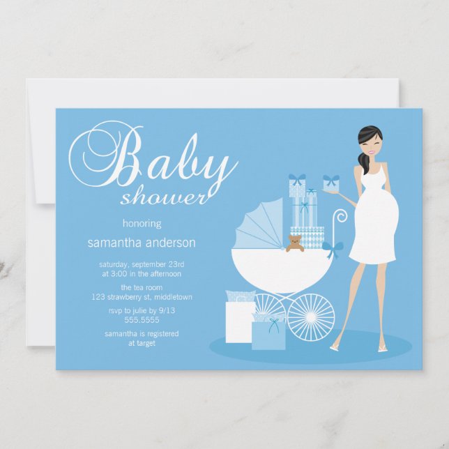 Invitación de Moda a Baby Shower - Chico (Anverso)