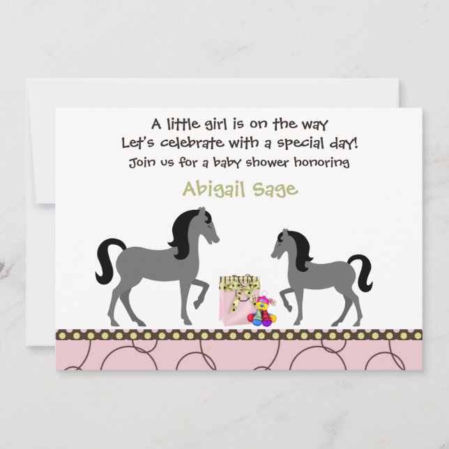 Invitación de moda a Chicas en Baby Shower para ca (Anverso)